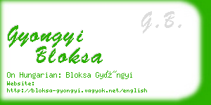 gyongyi bloksa business card